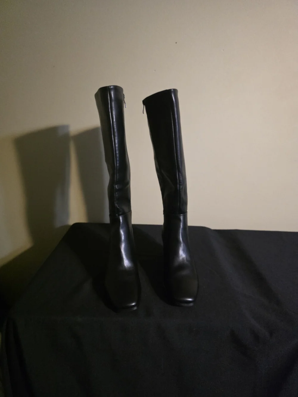 Classic Black Over-the-Knee Zip Boots